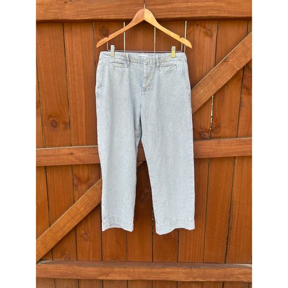 FRAME Le Tomboy Buttonfly Trouser in Bleached Stripe Size 28 - Picture 2 of 9